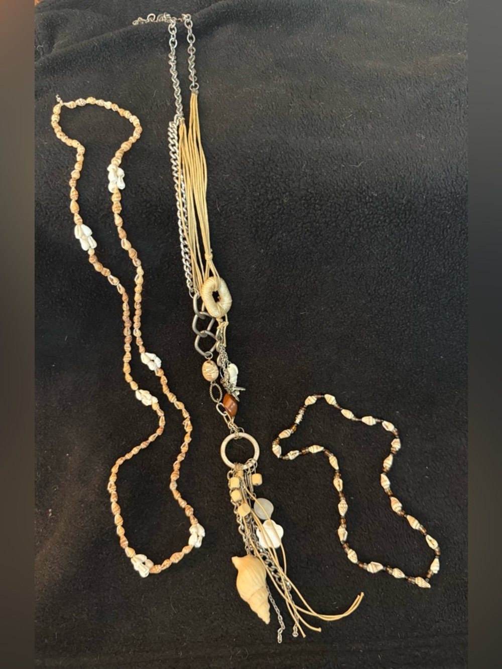 Gold-Tone Shell & Bead Mixed Necklace Set